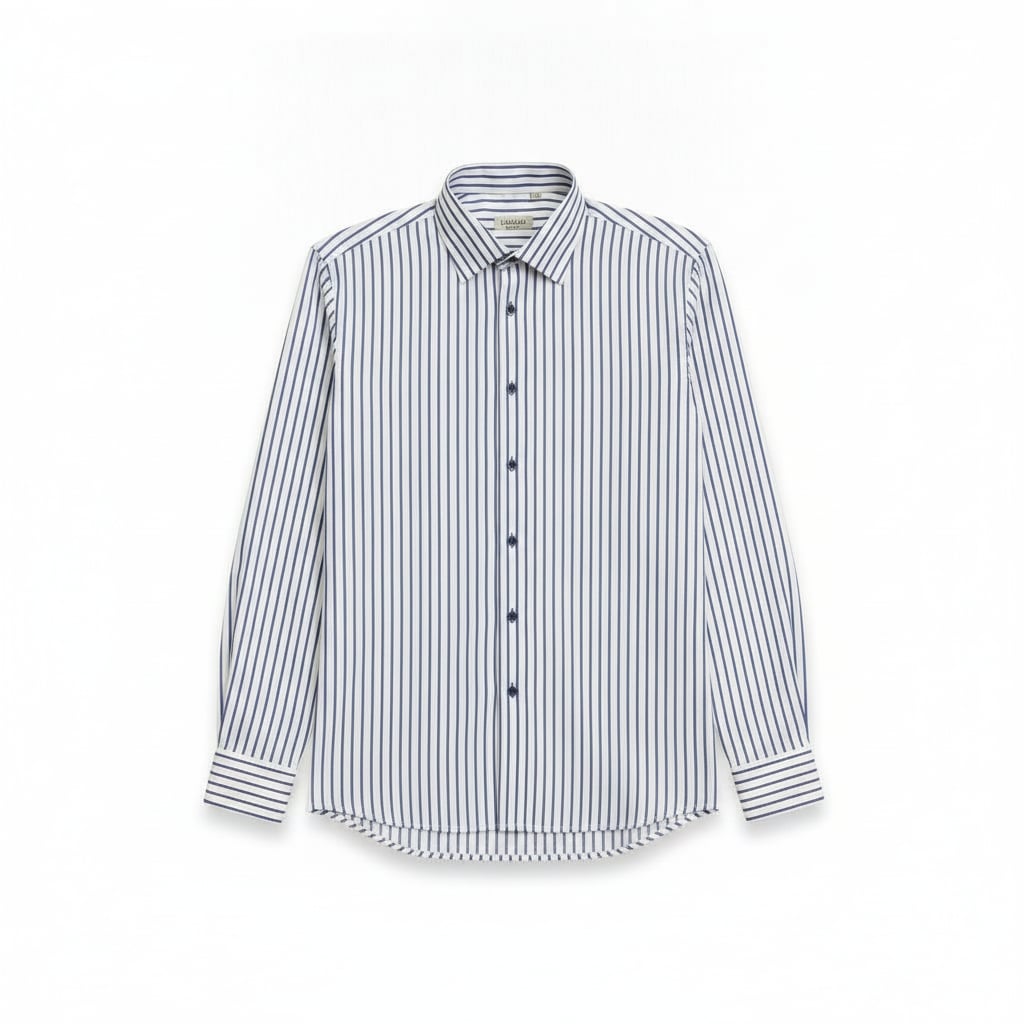 CAMICIA RIGATA REGULAR BIANCA