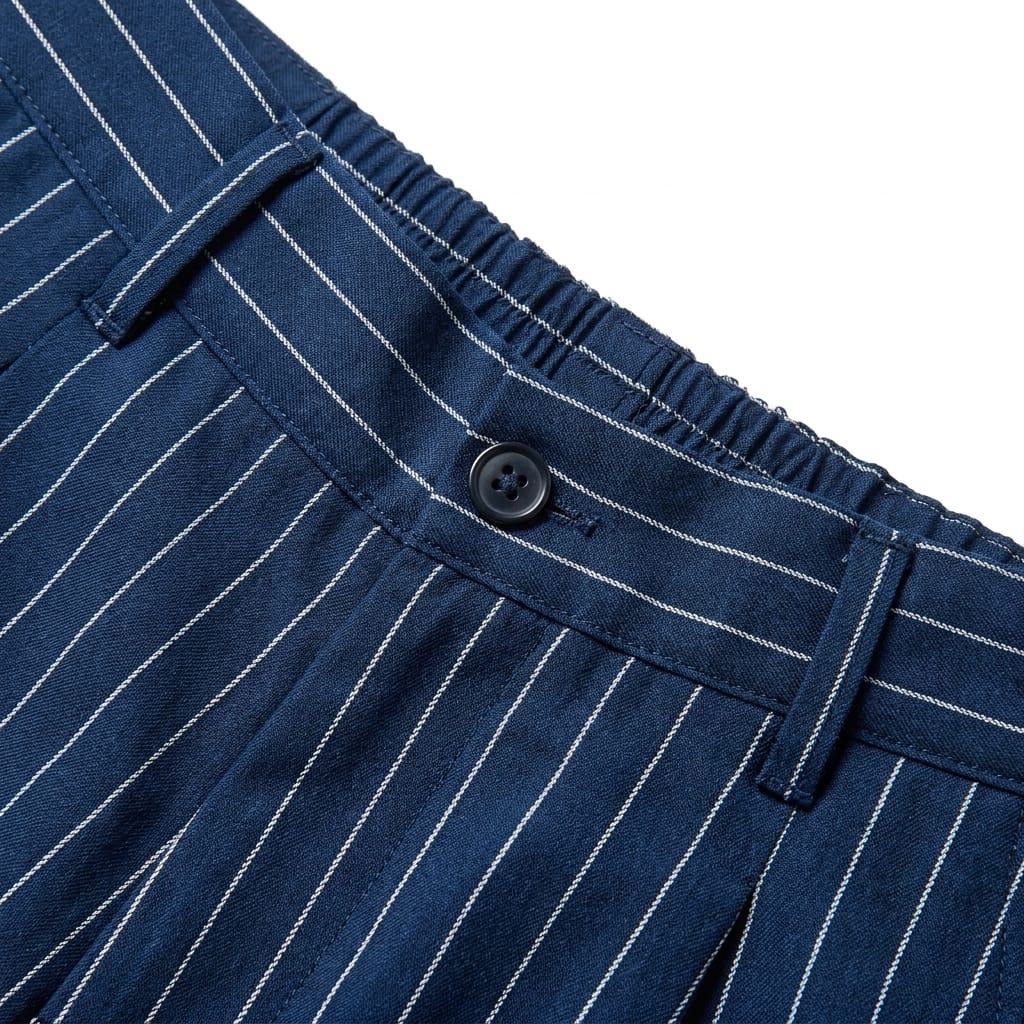 BERMUDA GESSATO MISTO LINO BLU