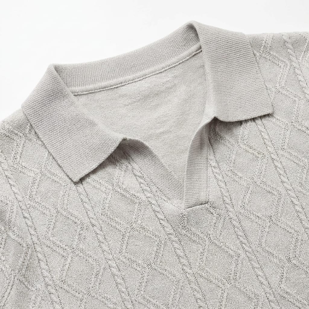 POLO IN FILO CON RICAMO BEIGE