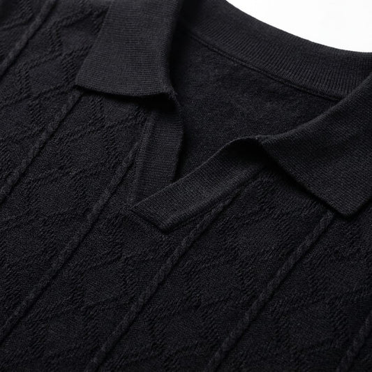 POLO IN FILO CON RICAMO NERA