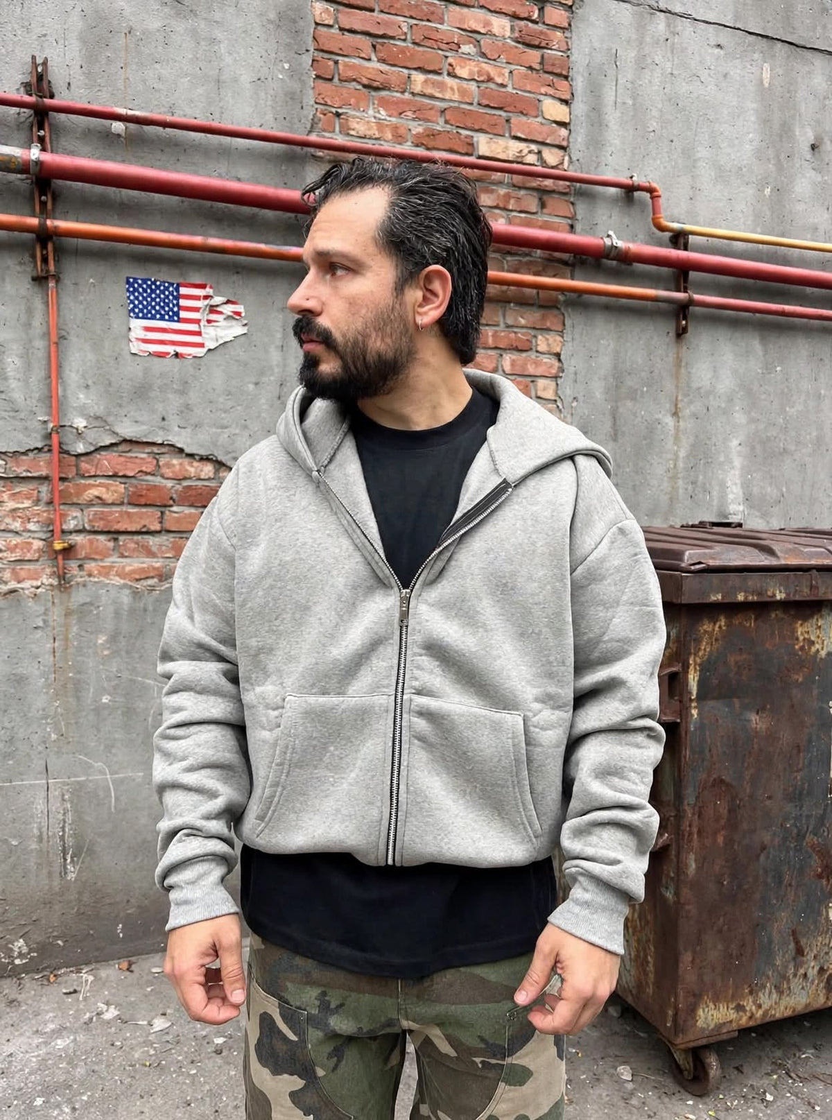 FELPA CROP CON ZIP GRIGIO NIKE