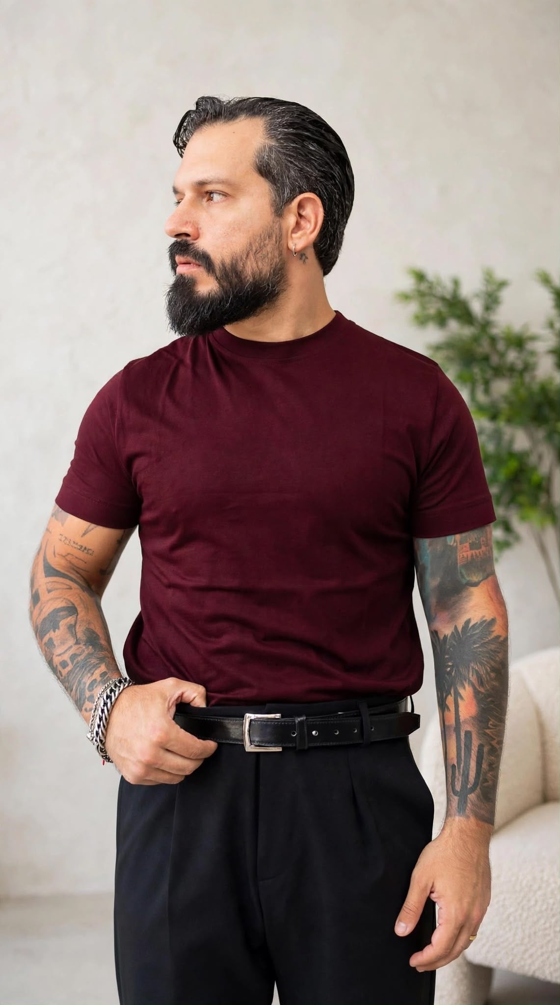 T-SHIRT FILO DI SCOZIA PREMIUM VINACCIA
