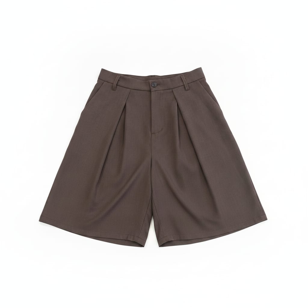 BERMUDA CON PINCES MARRONE