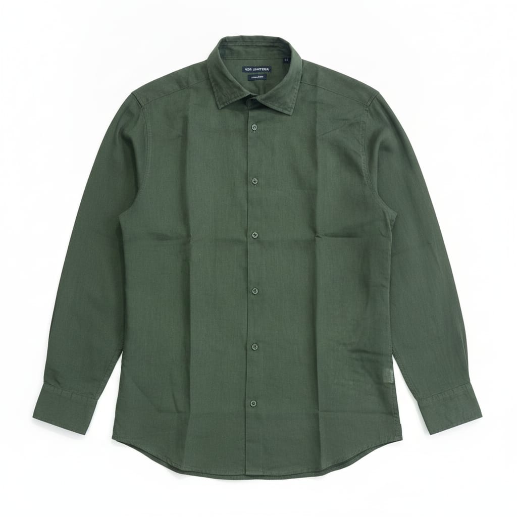 CAMICIA MISTO LINO VERDE