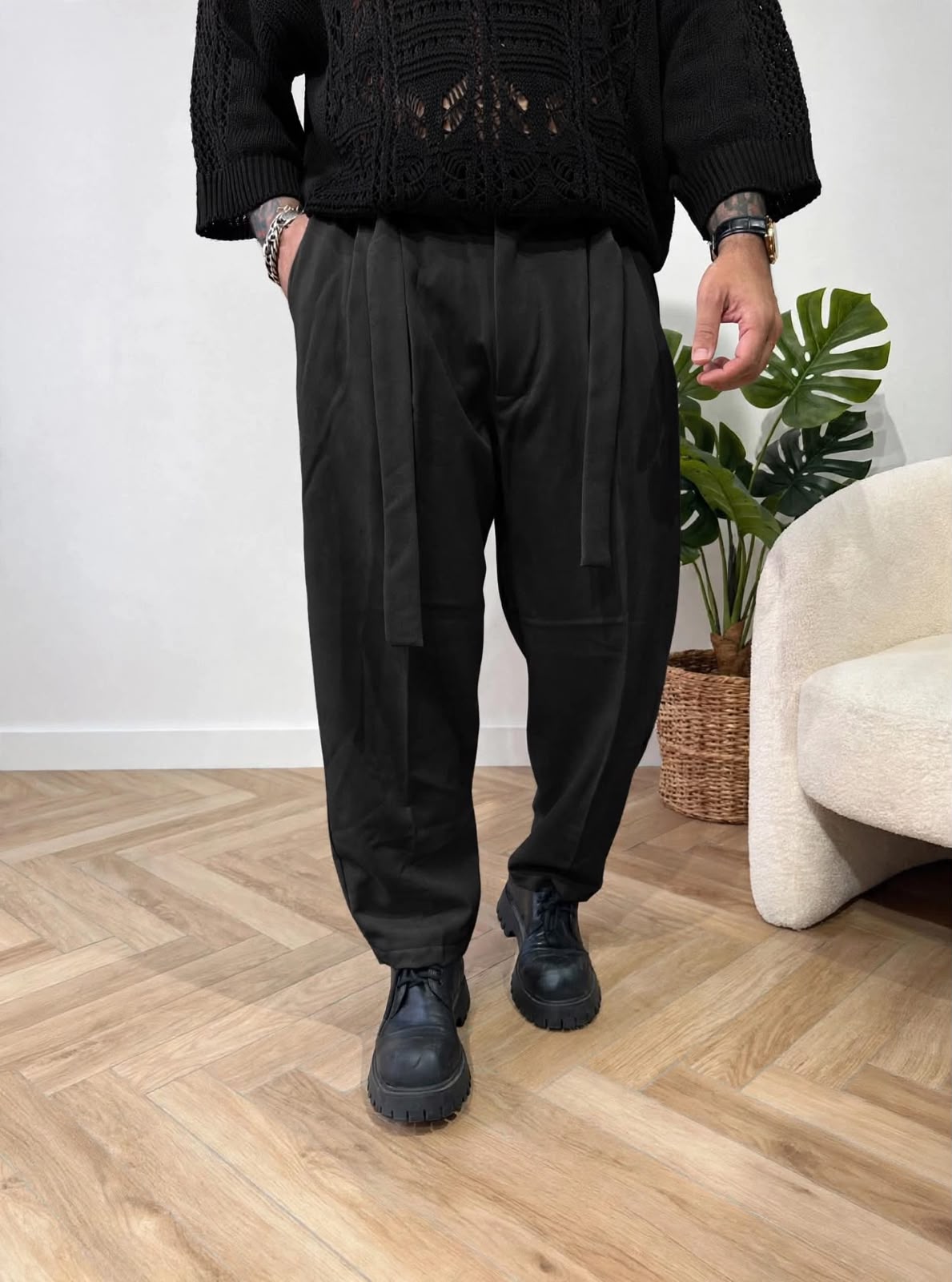 PANTALONE JAPAN CON CORDA NERO