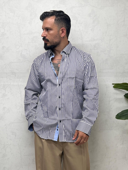 camicia rigata manica lunga