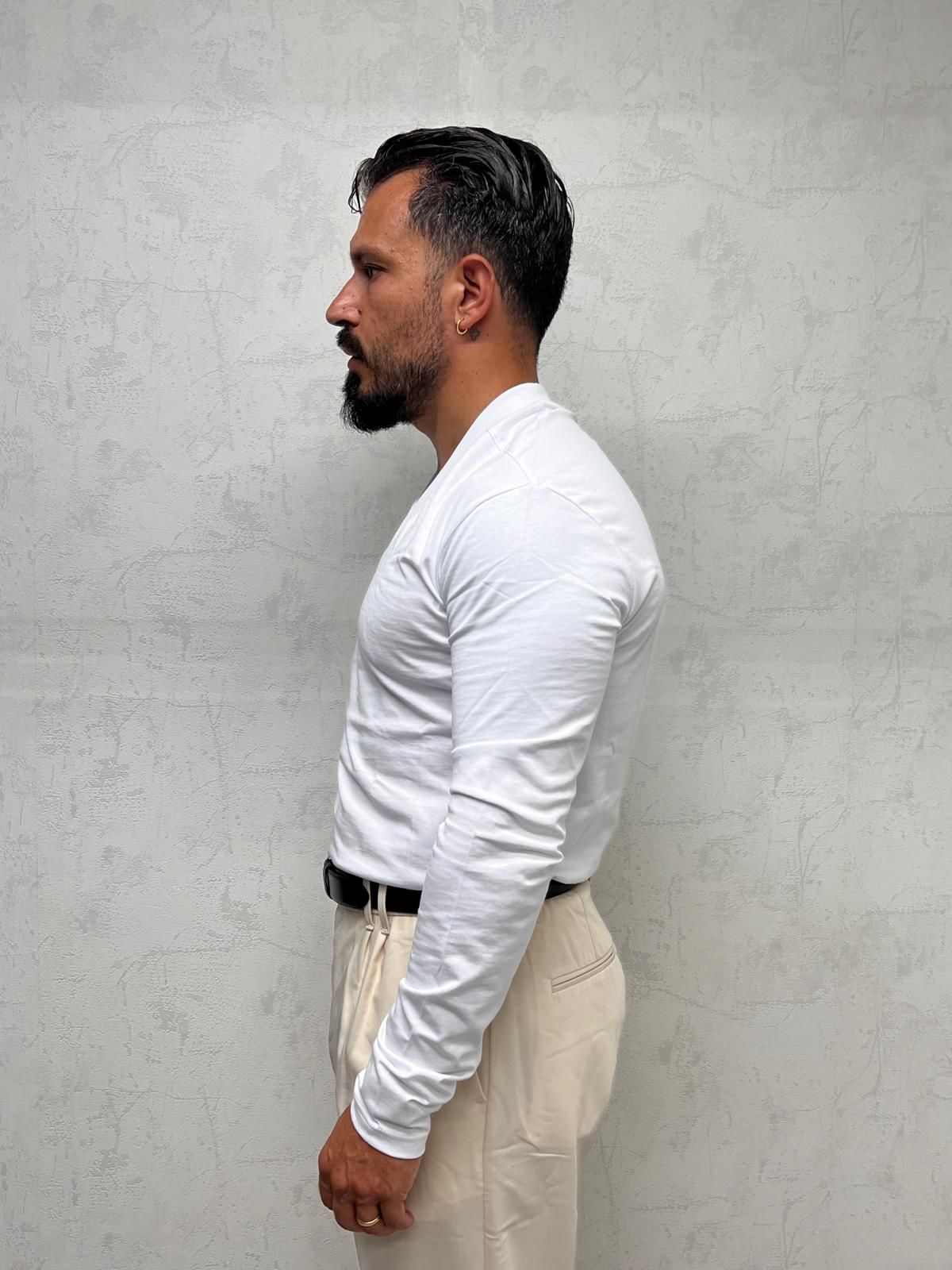 maglia manica lunga scollo v
