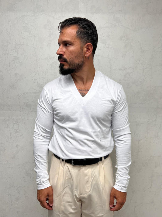 maglia manica lunga scollo v