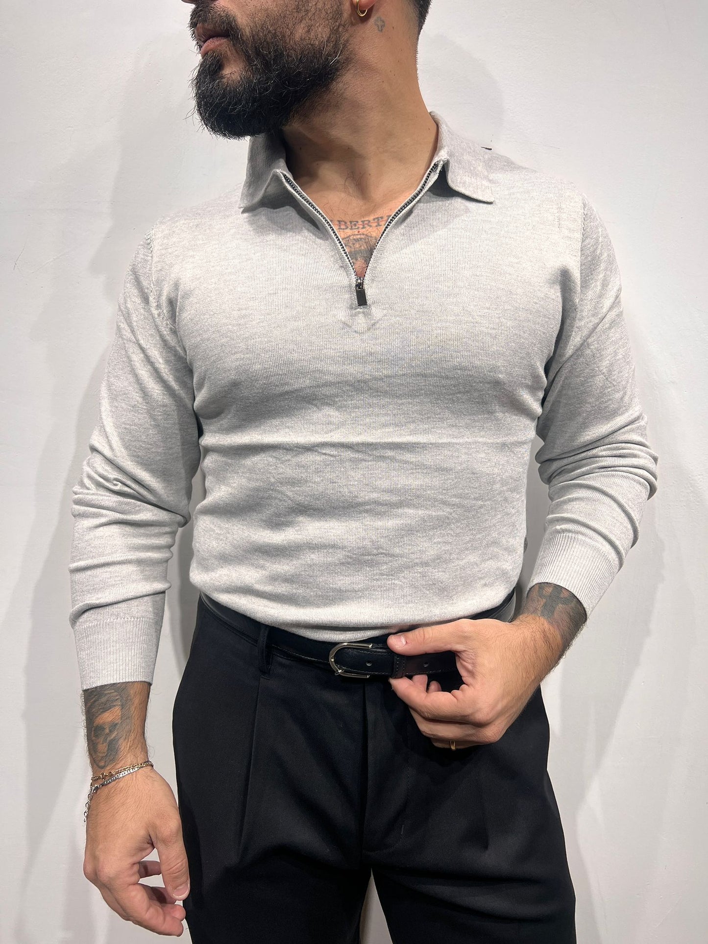 polo manica lunga con zip