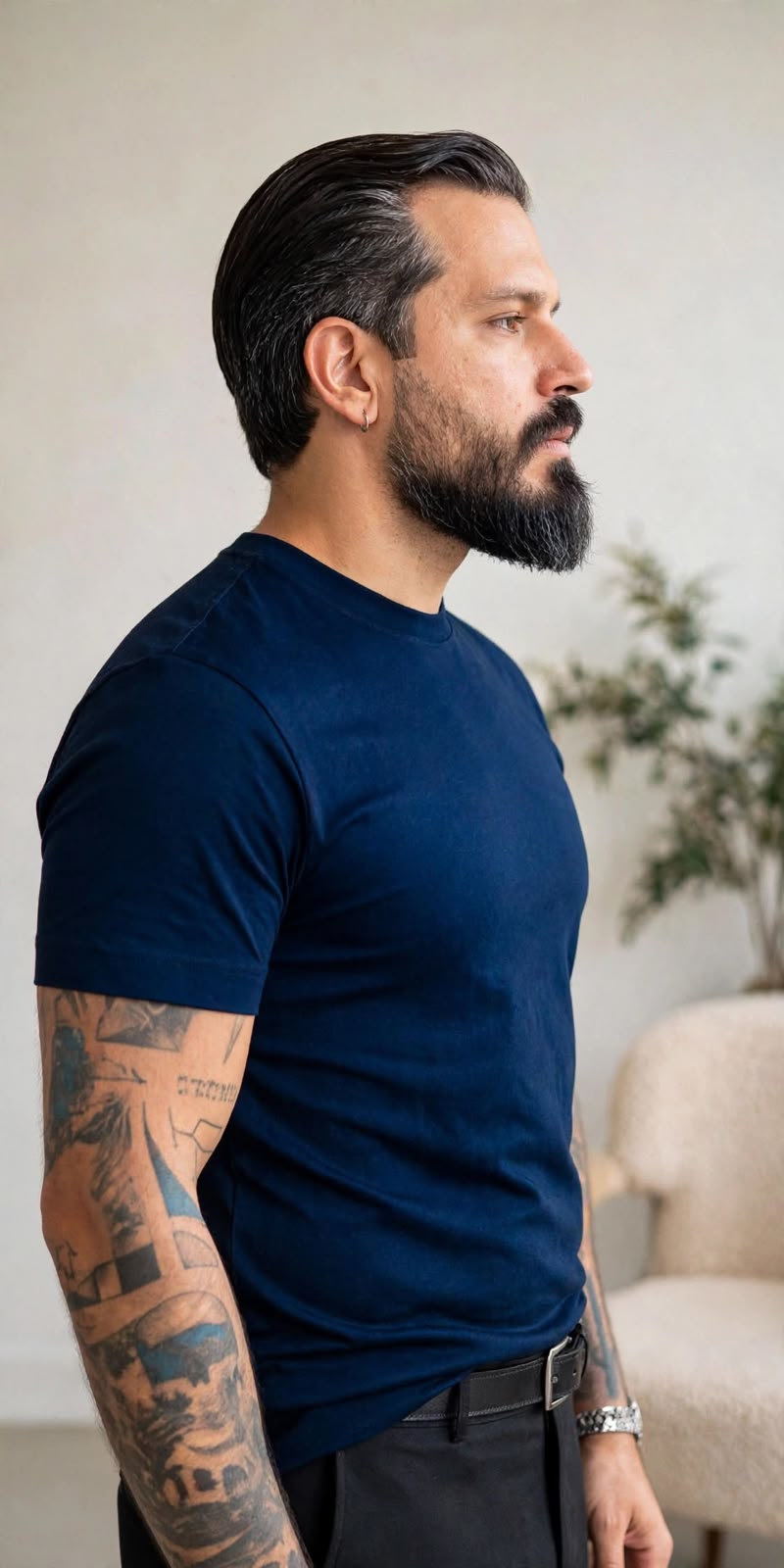 T-SHIRT FILO DI SCOZIA PREMIUM BLU NAVY