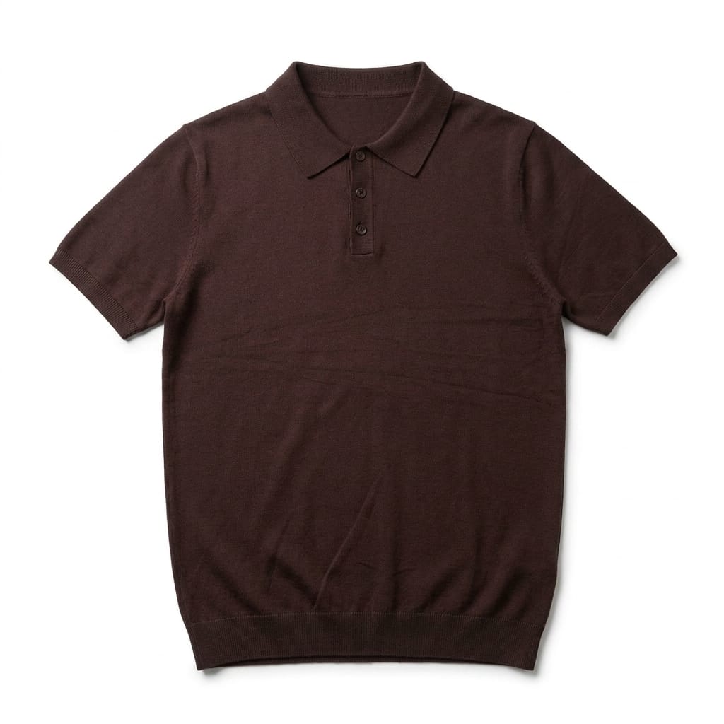 POLO IN FILO MARRONE