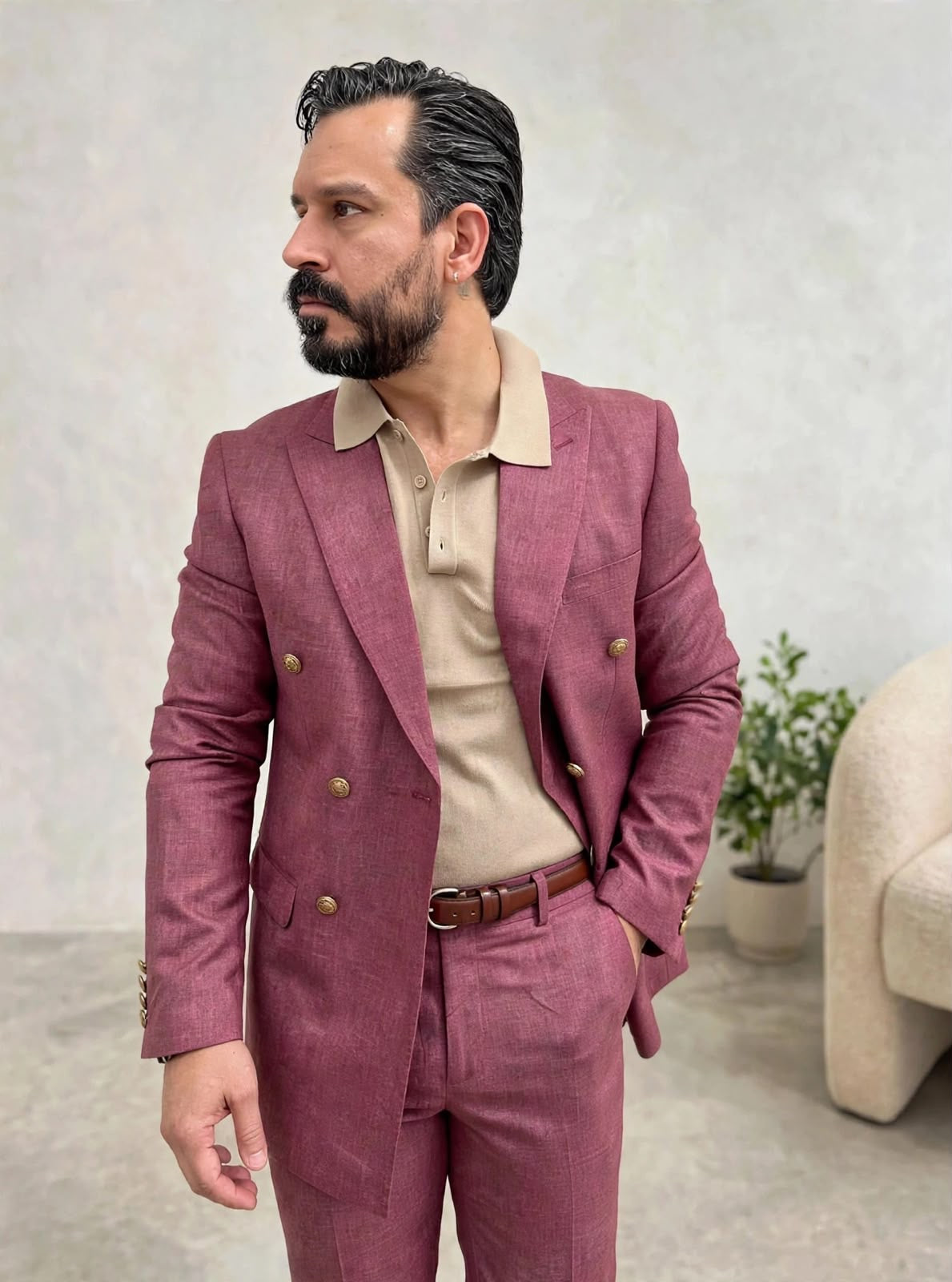 ABITO DOPPIOPETTO SLIM BORDEAUX