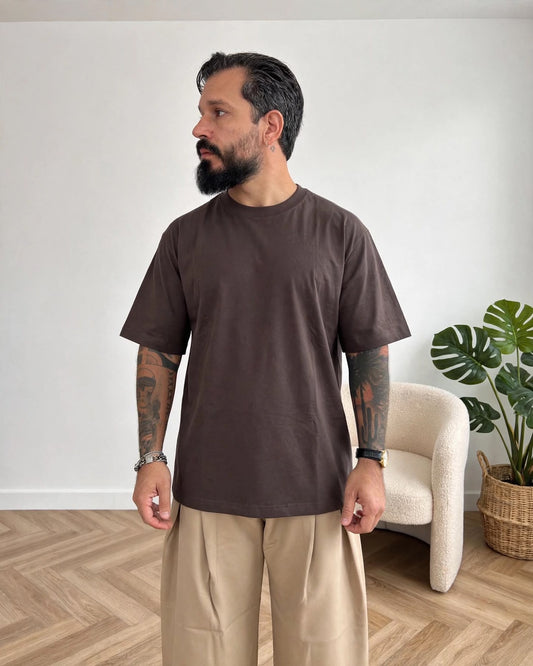 T-SHIRT BASIC MARRONE