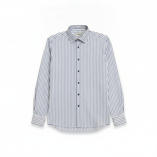 CAMICIA RIGATA REGULAR BIANCA