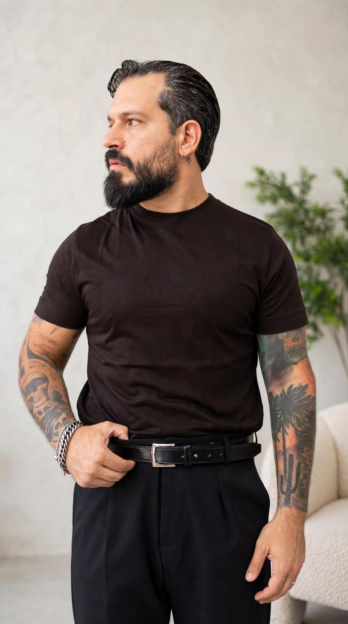 T-SHIRT FILO DI SCOZIA PREMIUM MARRONE
