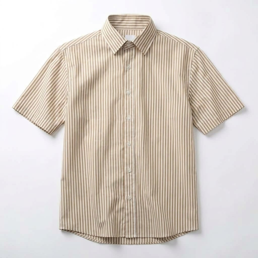 CAMICIA RIGATA TABACCO