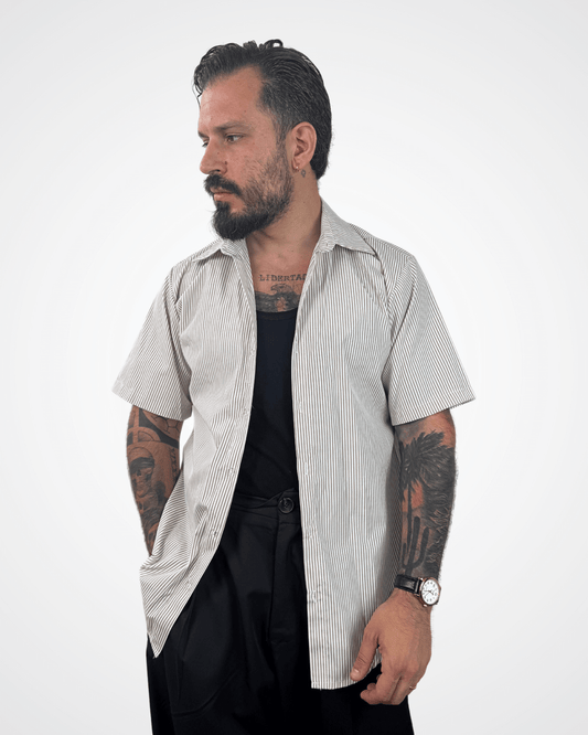 Camicia rigata mezza manica