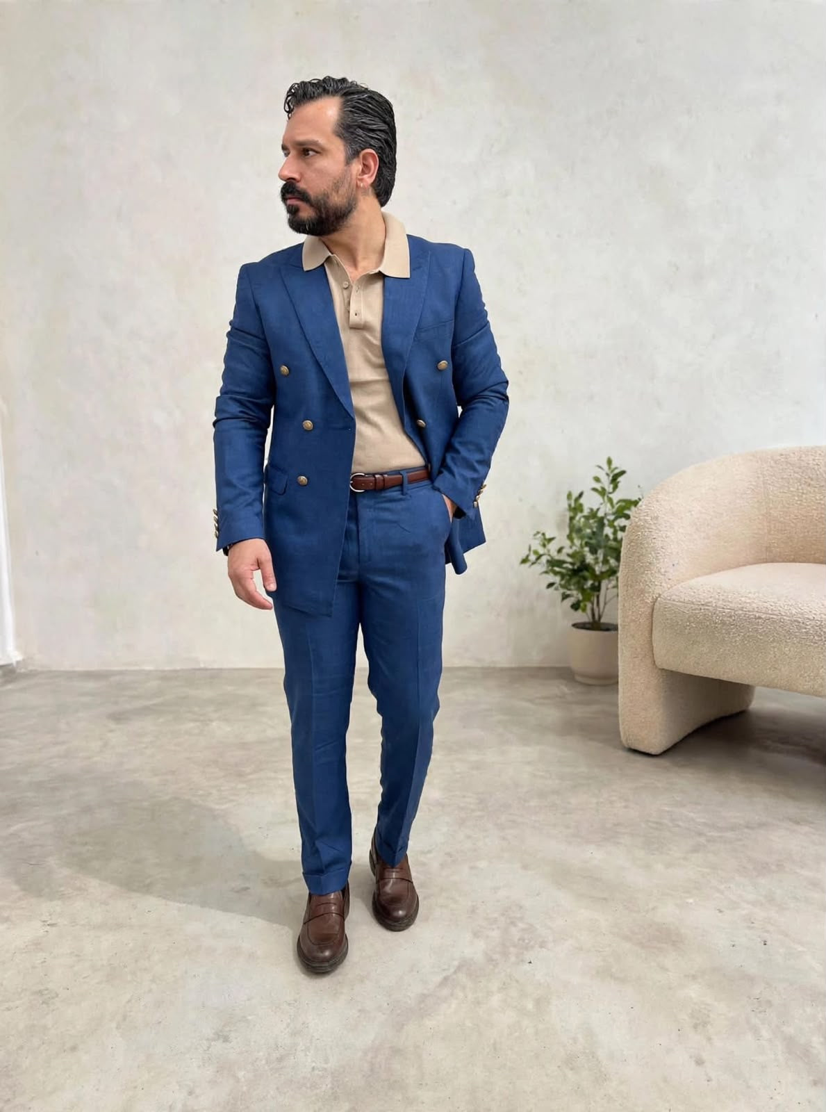 ABITO DOPPIOPETTO SLIM BLU