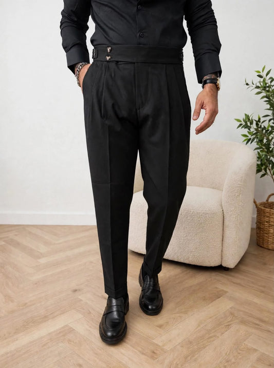 PANTALONE CON FIBBIE NERO