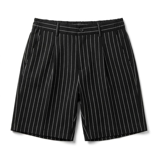 BERMUDA GESSATO MISTO LINO NERO