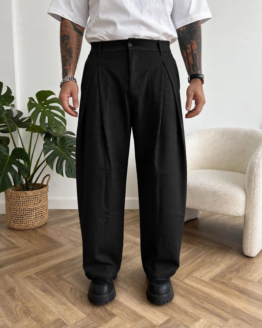 PANTALONE CON PINCES NERO