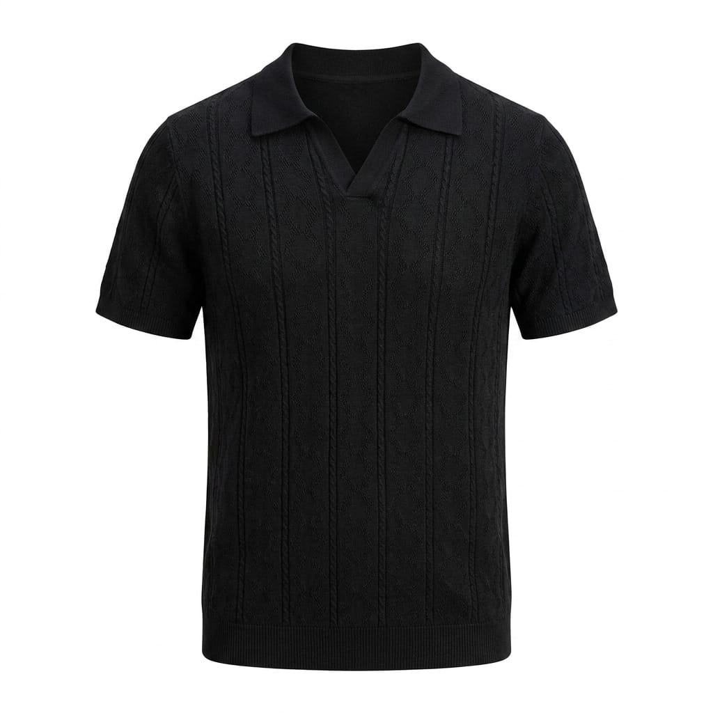 POLO IN FILO CON RICAMO NERA