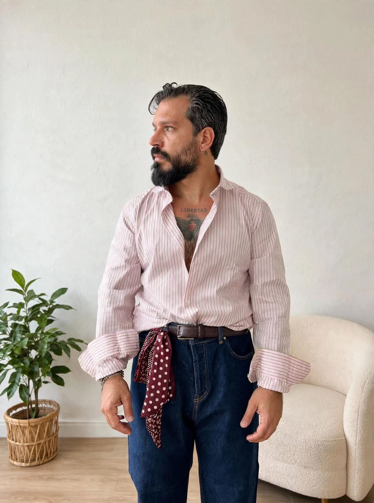 CAMICIA RIGATA ROSA