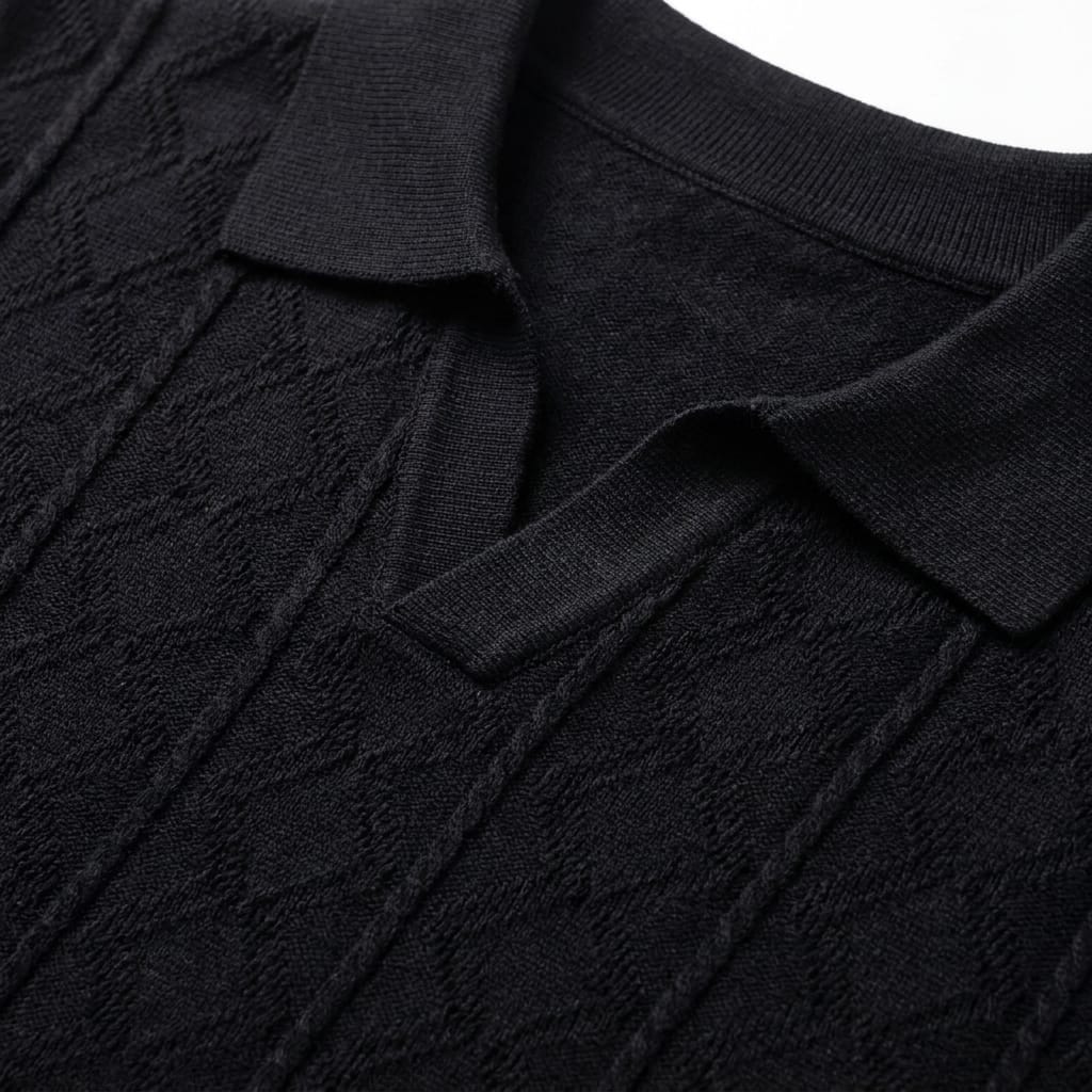 POLO IN FILO CON RICAMO NERA