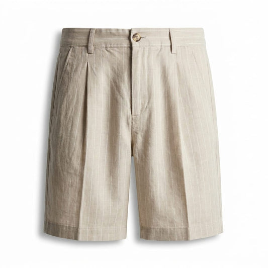BERMUDA GESSATO MISTO LINO BEIGE