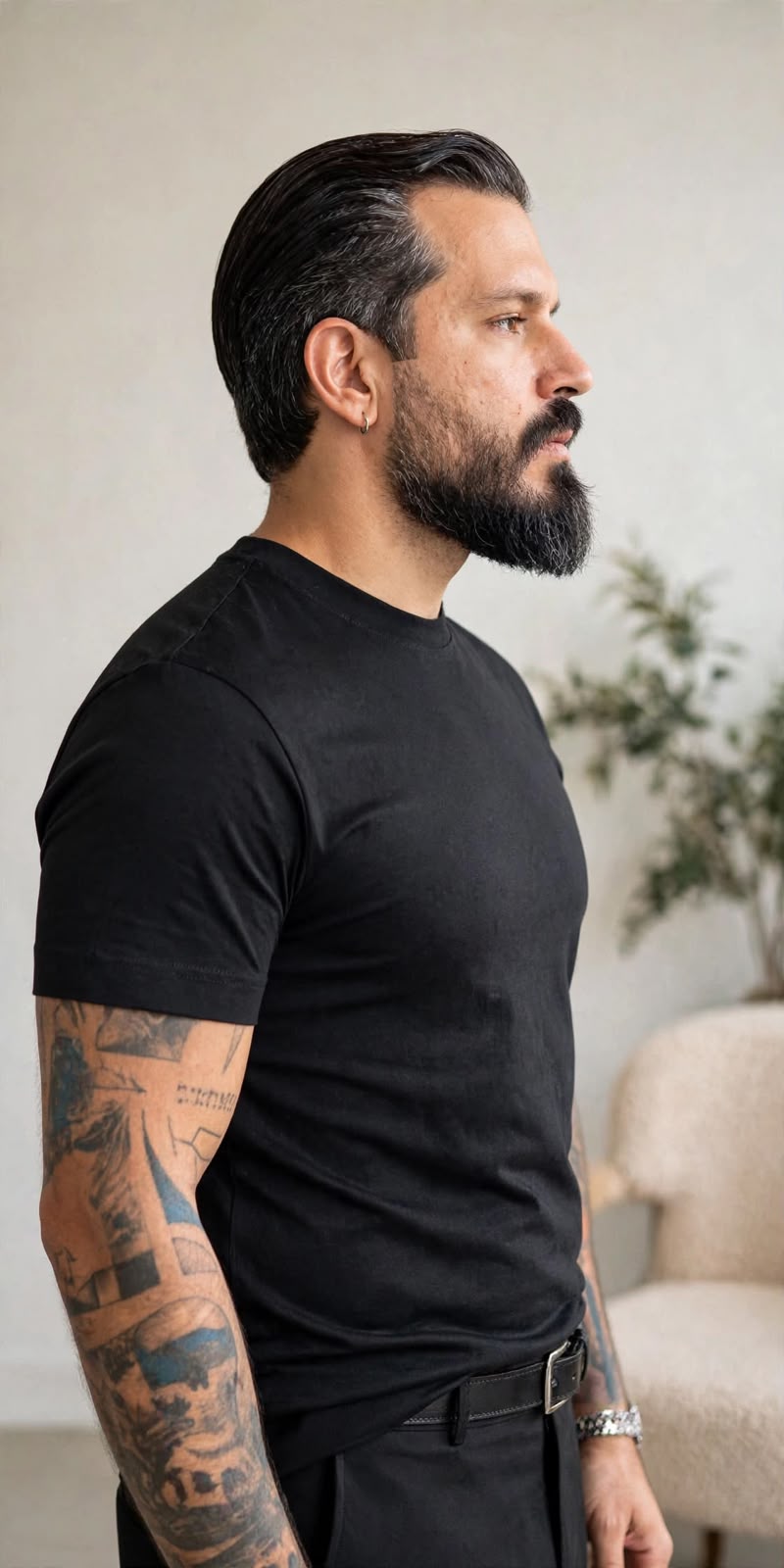T-SHIRT FILO DI SCOZIA PREMIUM NERA