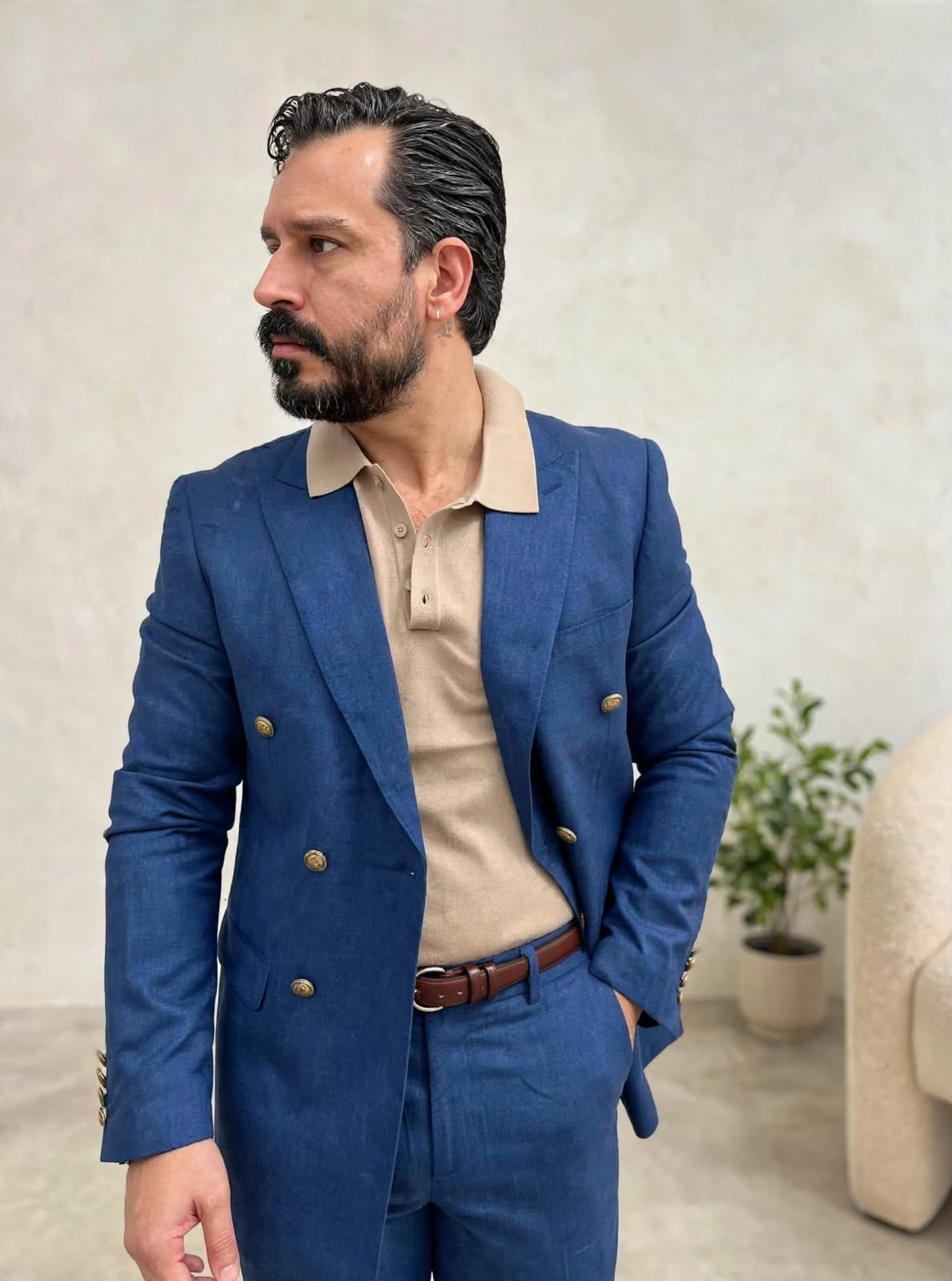 ABITO DOPPIOPETTO SLIM BLU