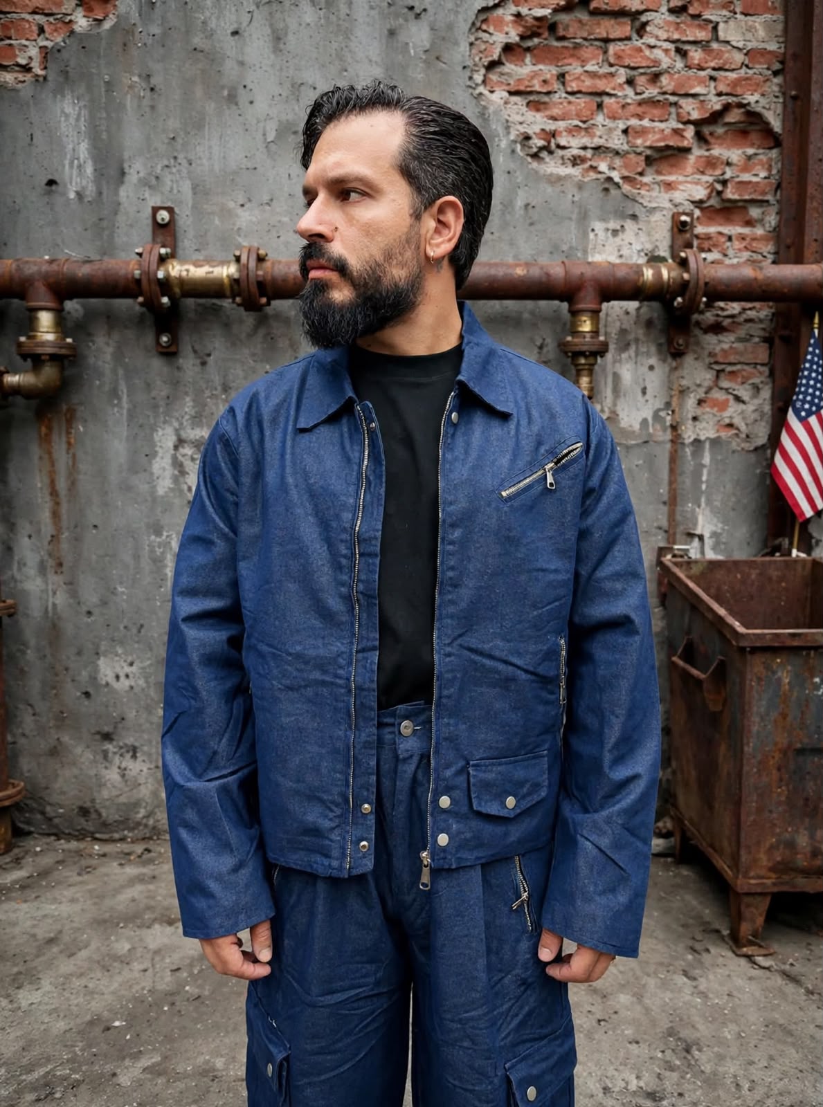 COORDSET DENIM ZIP