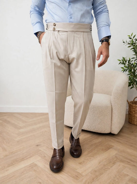 PANTALONE CON FIBBIE BEIGE