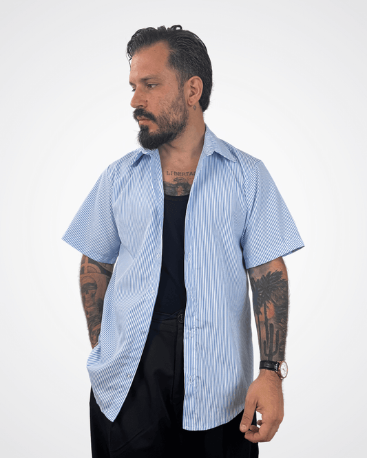 Camicia rigata mezza manica