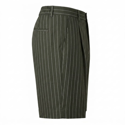 BERMUDA GESSATO MISTO LINO VERDE