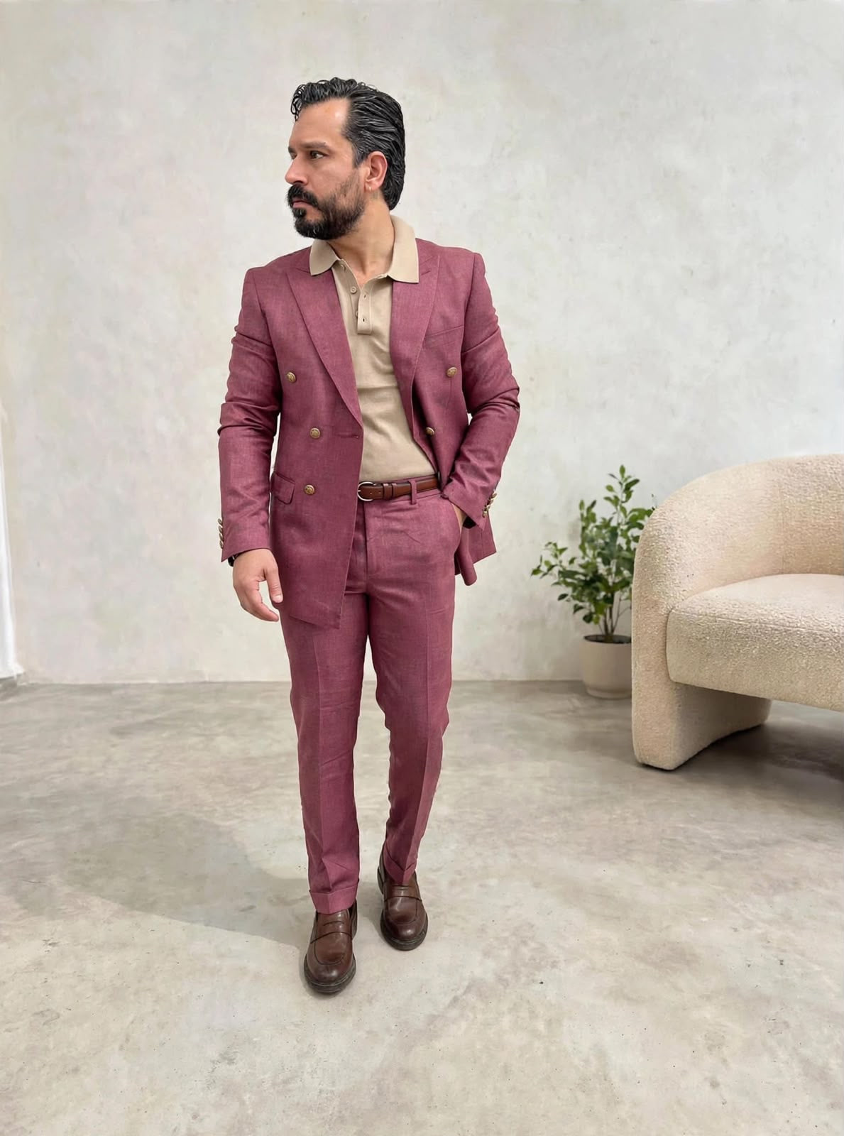 ABITO DOPPIOPETTO SLIM BORDEAUX
