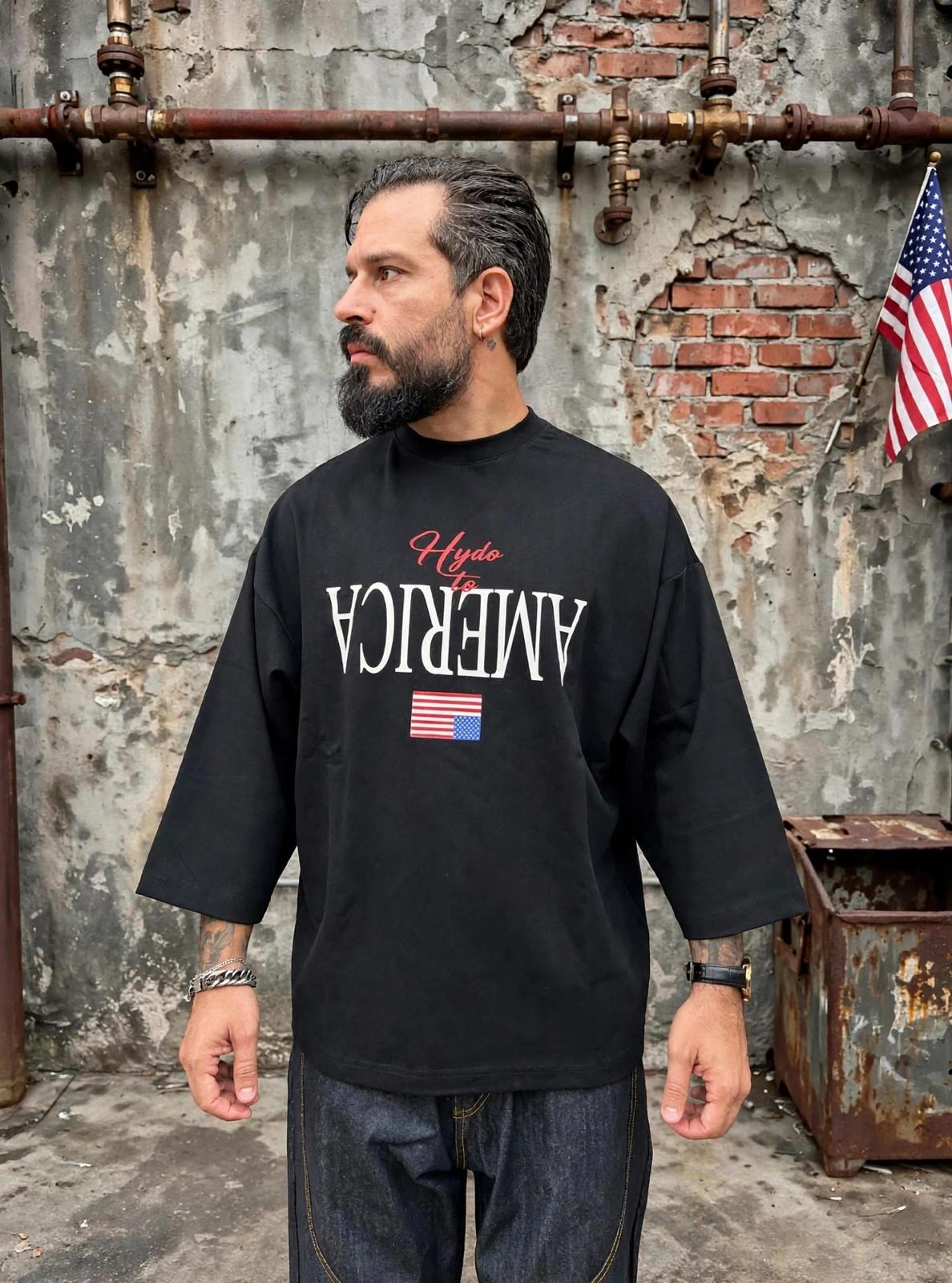 T-SHIRT AMERICA NERA