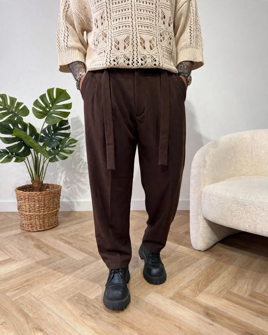 PANTALONE JAPAN CON CORDA MARRONE