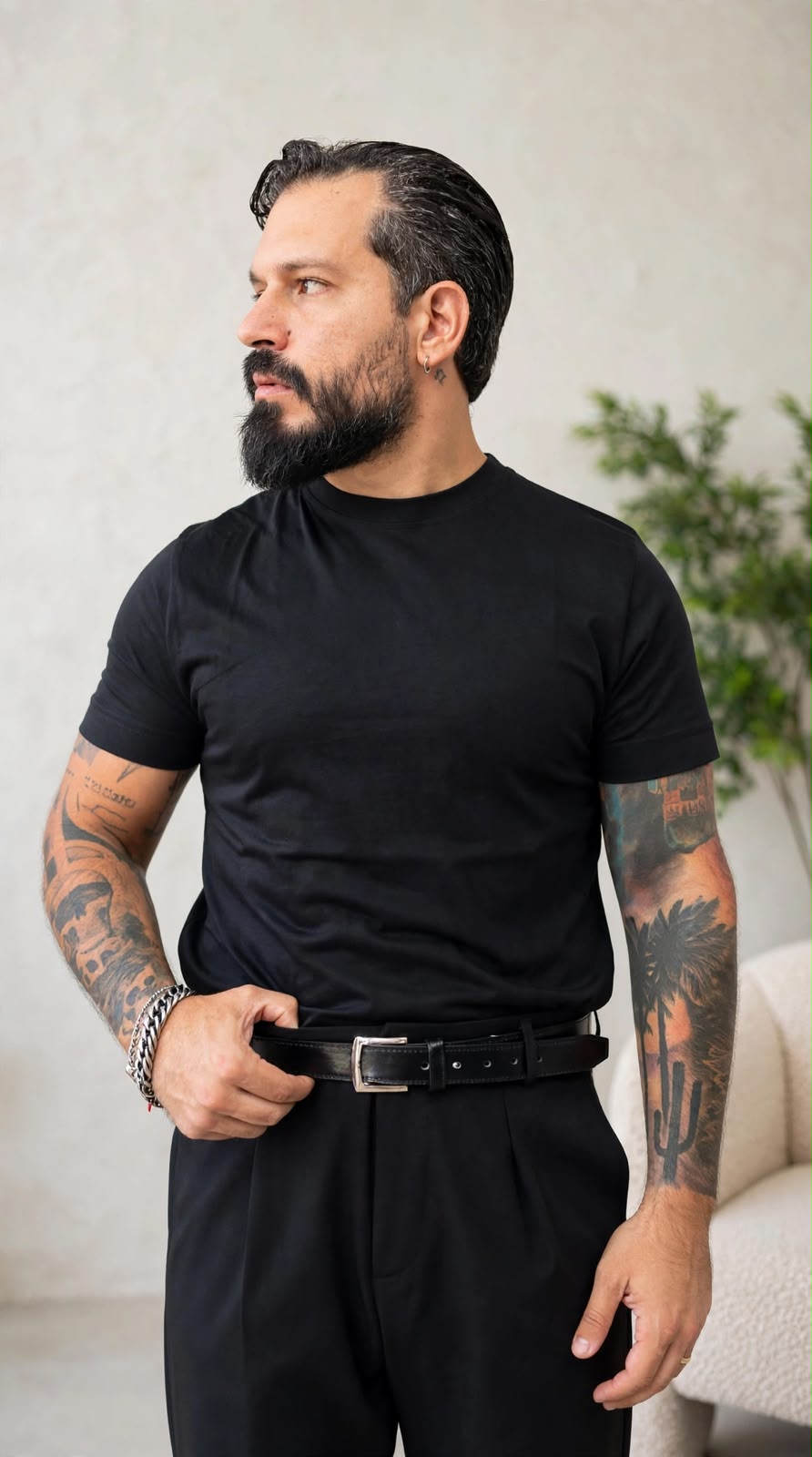 T-SHIRT FILO DI SCOZIA PREMIUM NERA