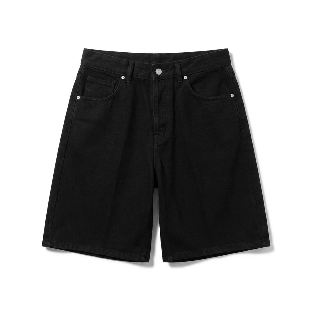 BERMUDA JEANS REGULAR NERO