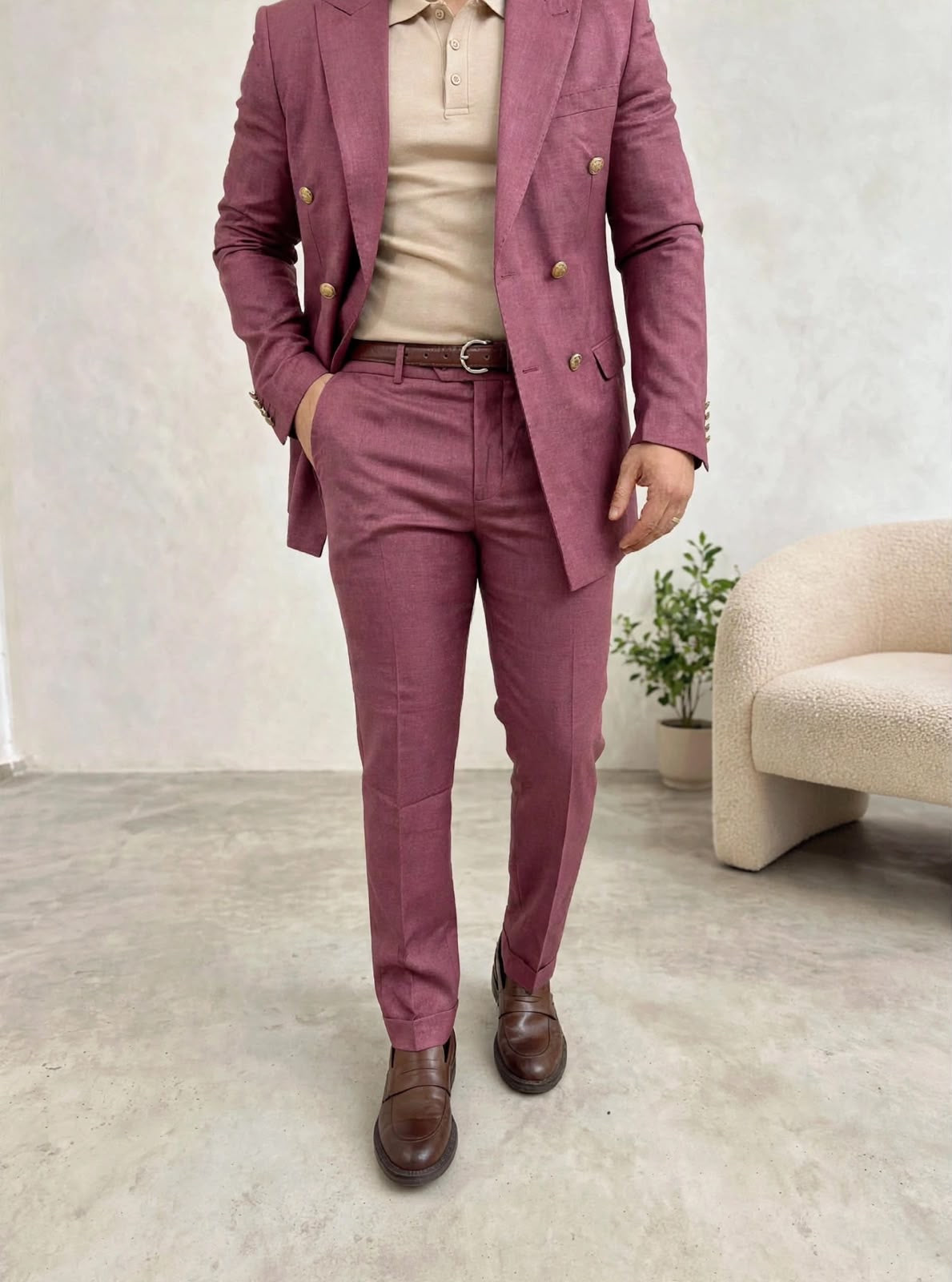 ABITO DOPPIOPETTO SLIM BORDEAUX