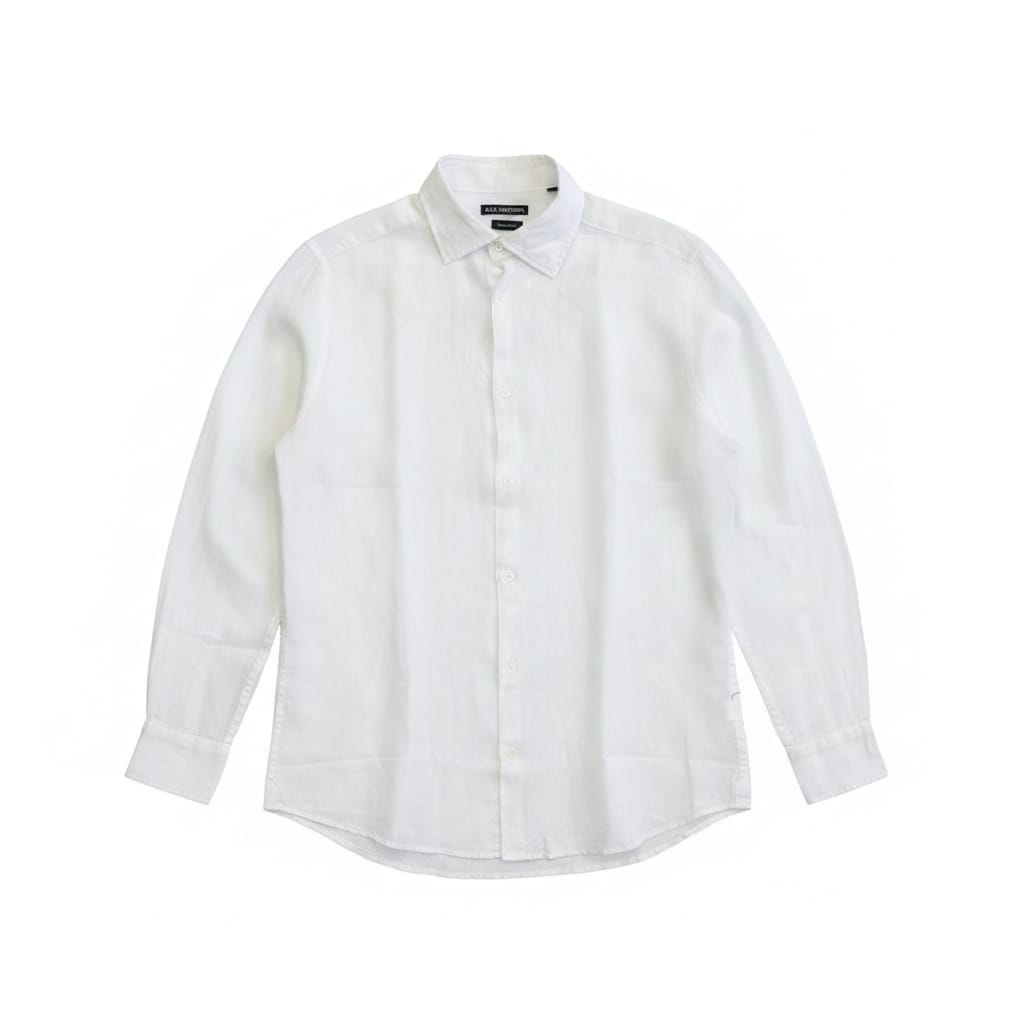 CAMICIA MISTO LINO BIANCA