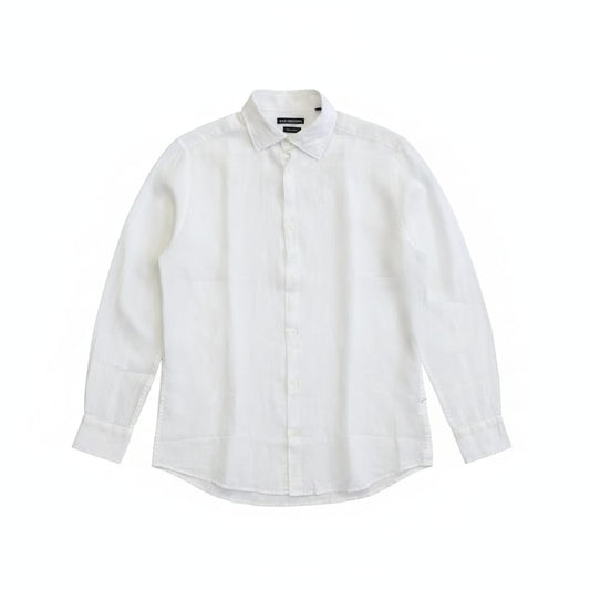 CAMICIA MISTO LINO BIANCA