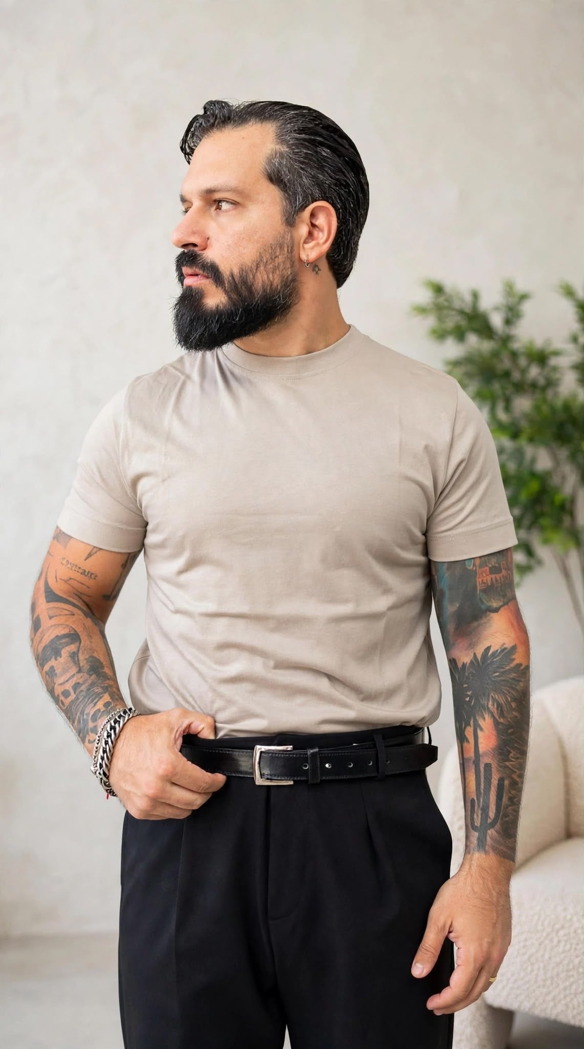 T-SHIRT FILO DI SCOZIA PREMIUM BEIGE