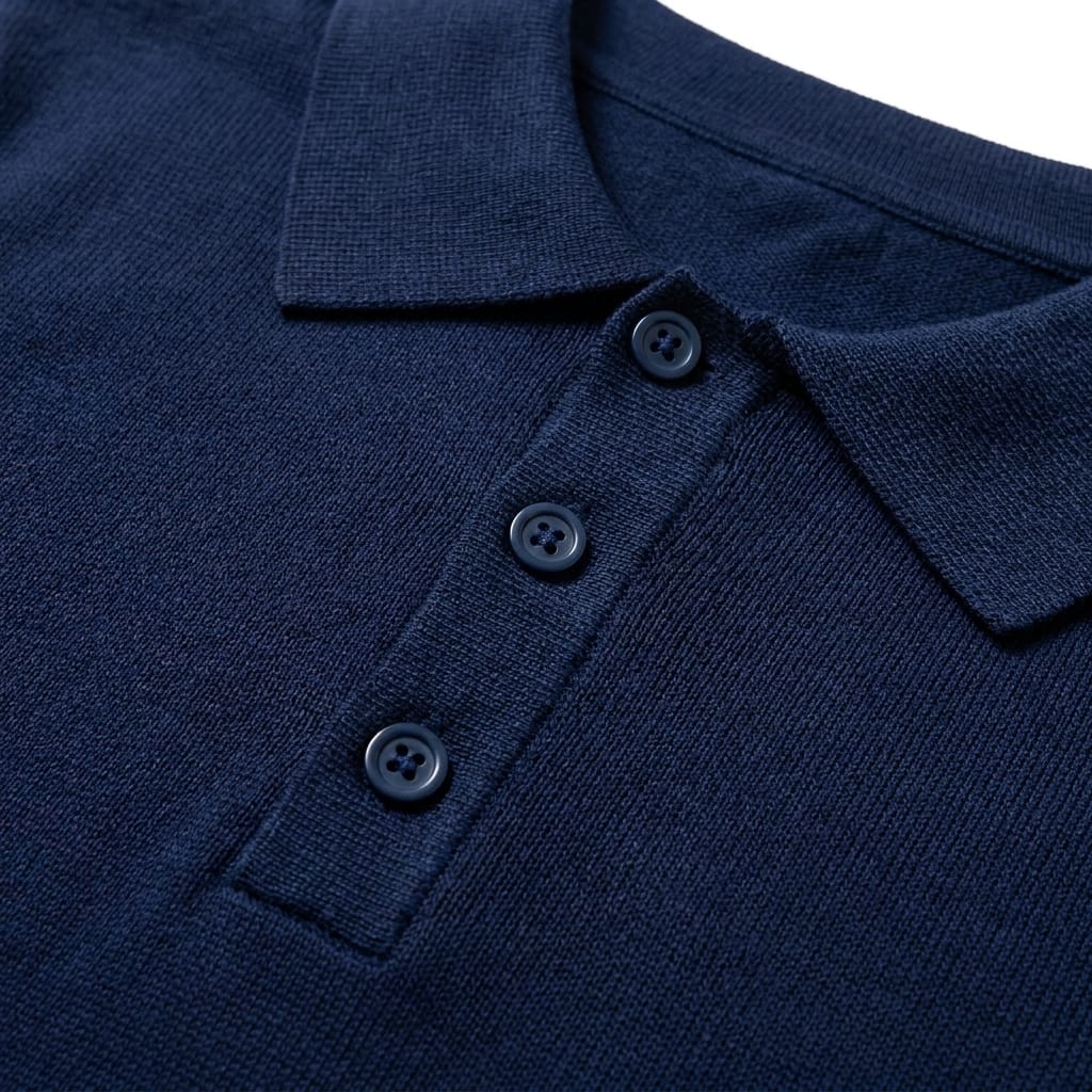 POLO IN FILO BLU NAVY