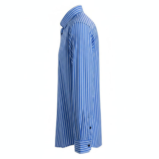 CAMICIA RIGATA REGULAR AZZURRA