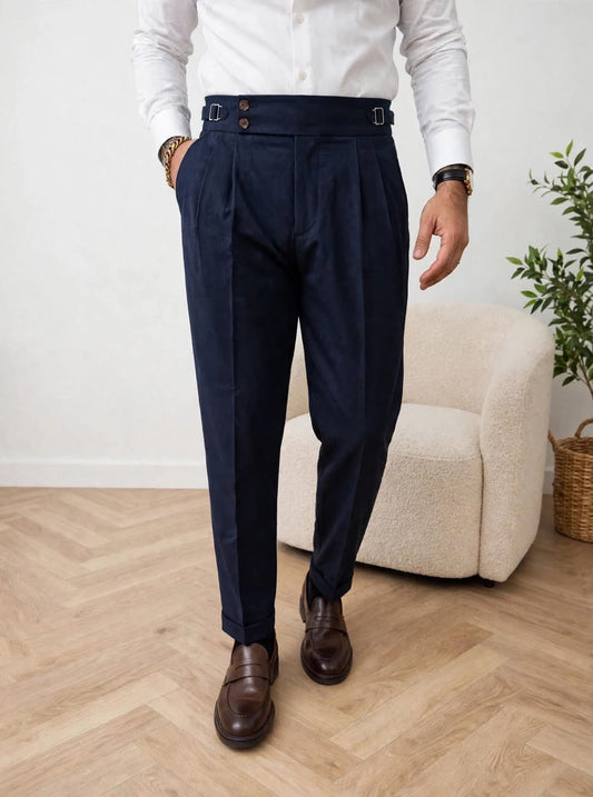 PANTALONE CON FIBBIE BLU NAVY