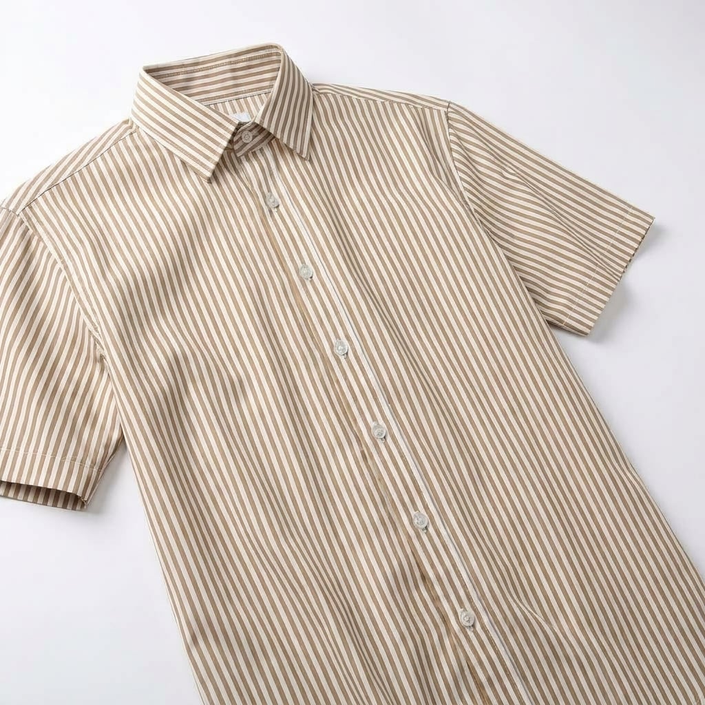 CAMICIA RIGATA TABACCO