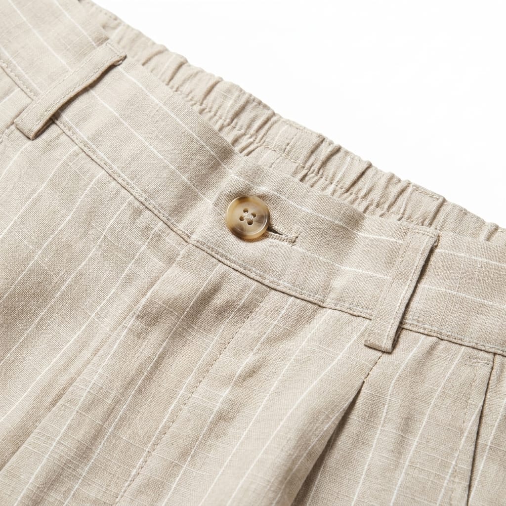BERMUDA GESSATO MISTO LINO BEIGE