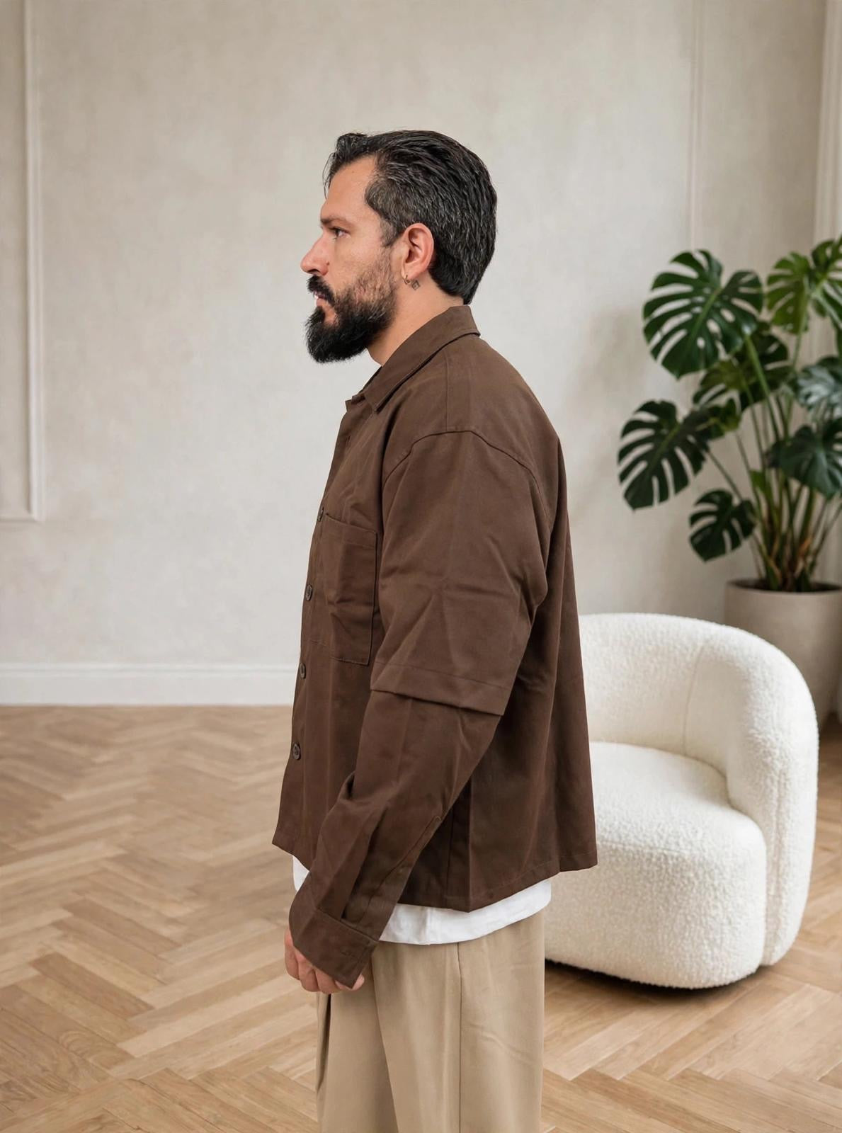 CAMICIA DOUBLESLEEVE MARRONE